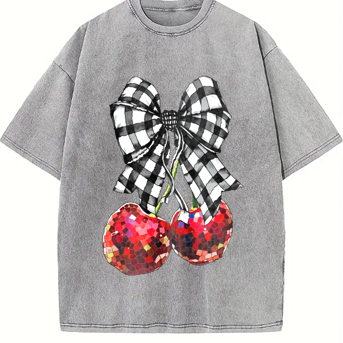 Compatible Cherry & Bow Vintage Washed T-Shirt product image 5