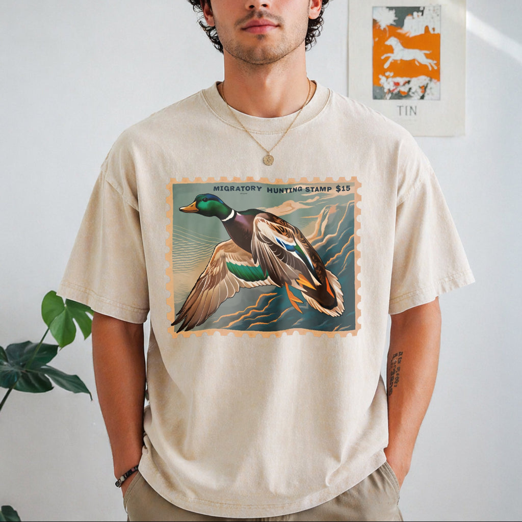 Waterfowl Stamp Art Vintage Washed T-Shirt product image 1