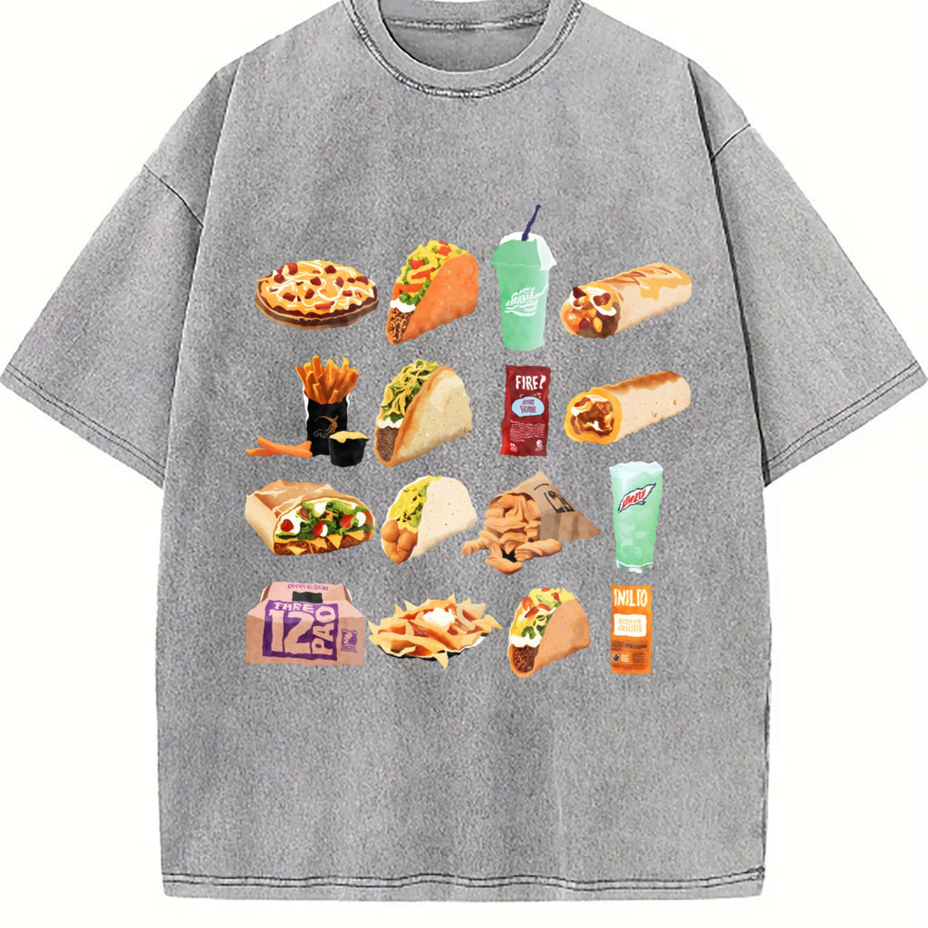 Mexican Food Tacos Vintage Washed T-Shirt product image 4
