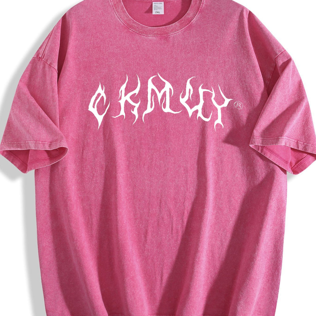 White Gothic Lettering Vintage Washed T-Shirt product image 5