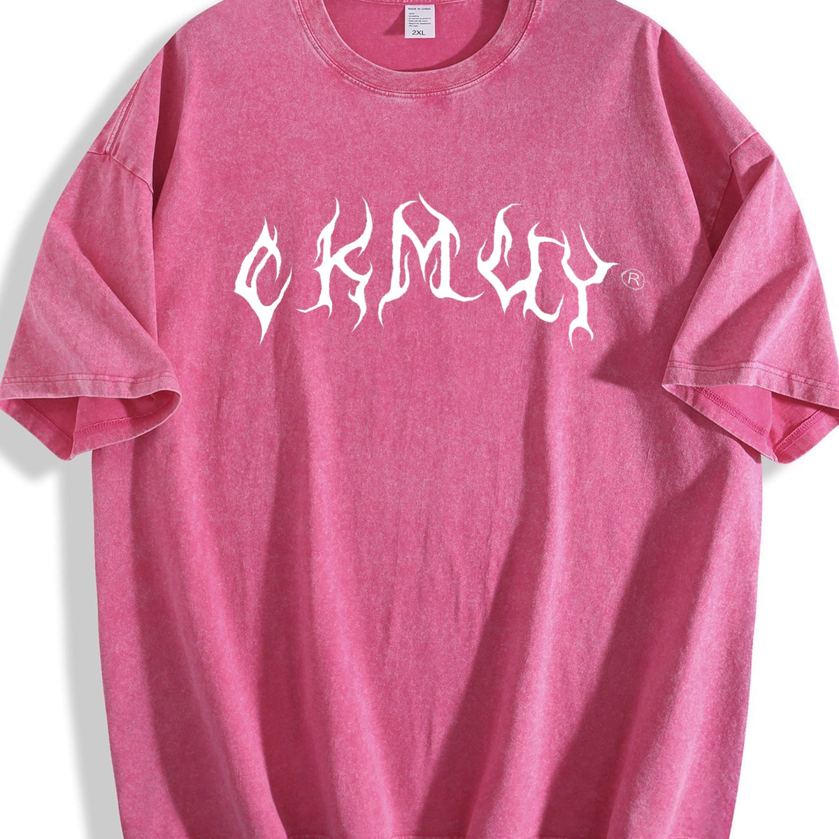 White Gothic Lettering Vintage Washed T-Shirt product image 5