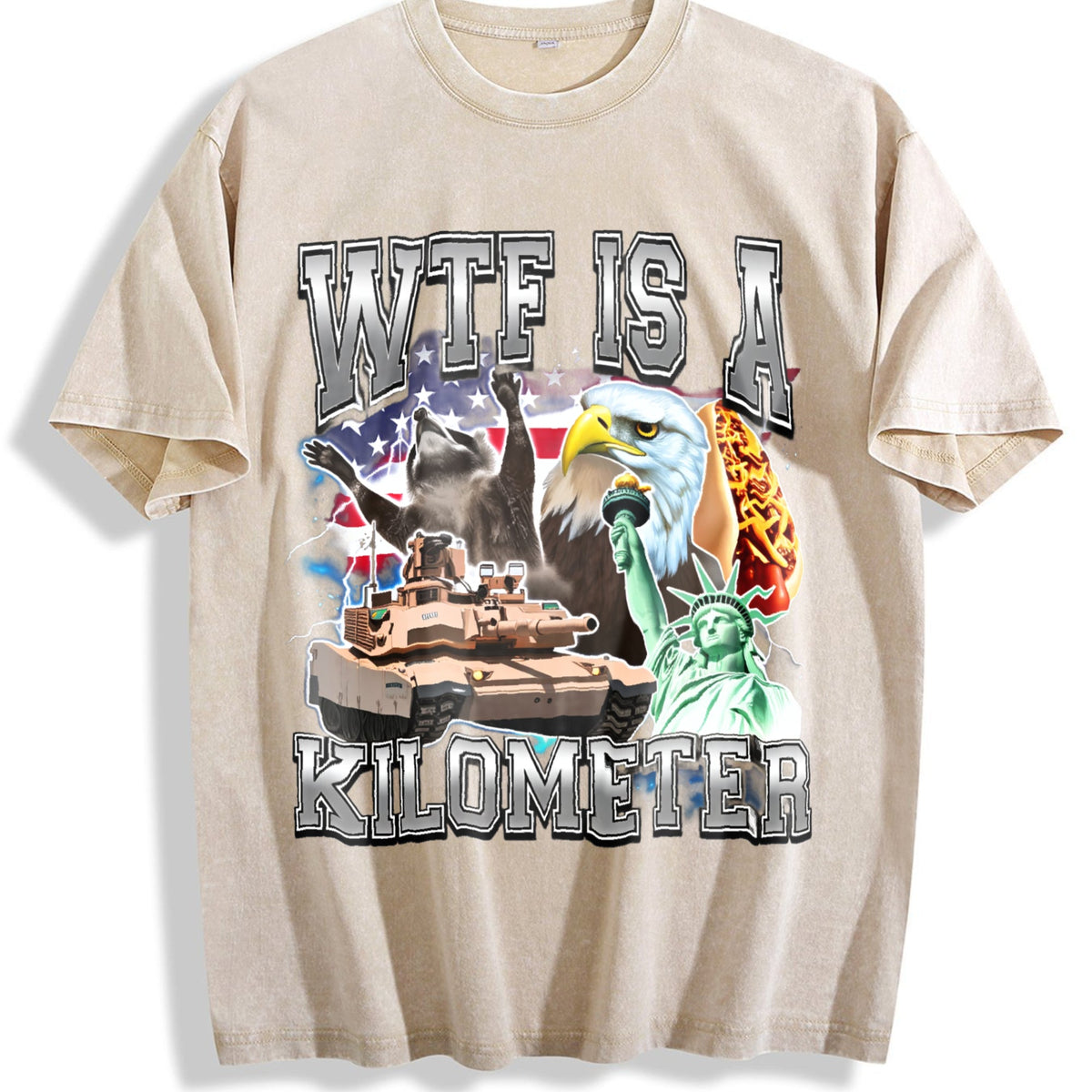 WTF Is A Kilometer Meme Vintage Washed T-Shirt product image 1