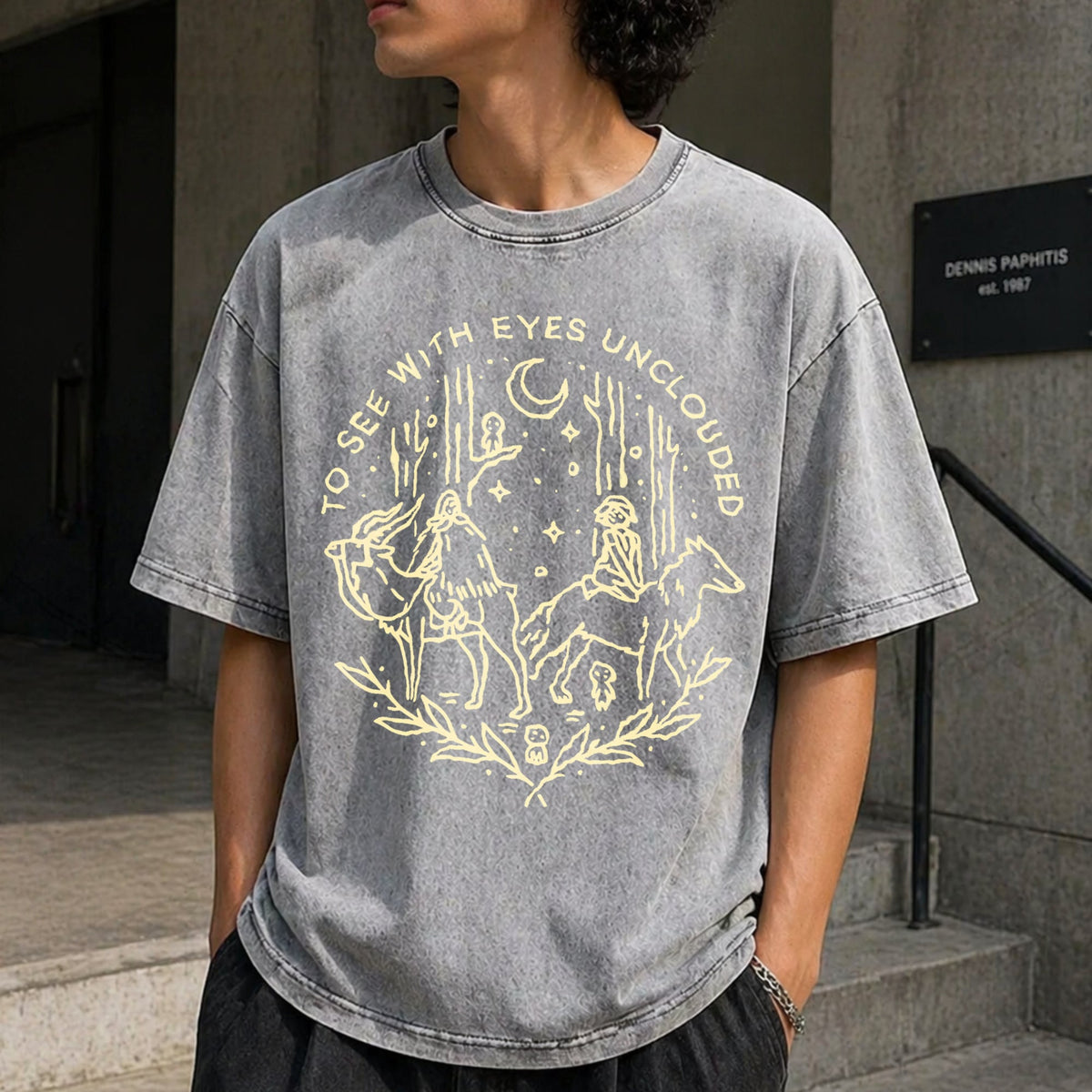 Princess Mononoke Acid 90s Vintage Washed T-Shirt product image 5