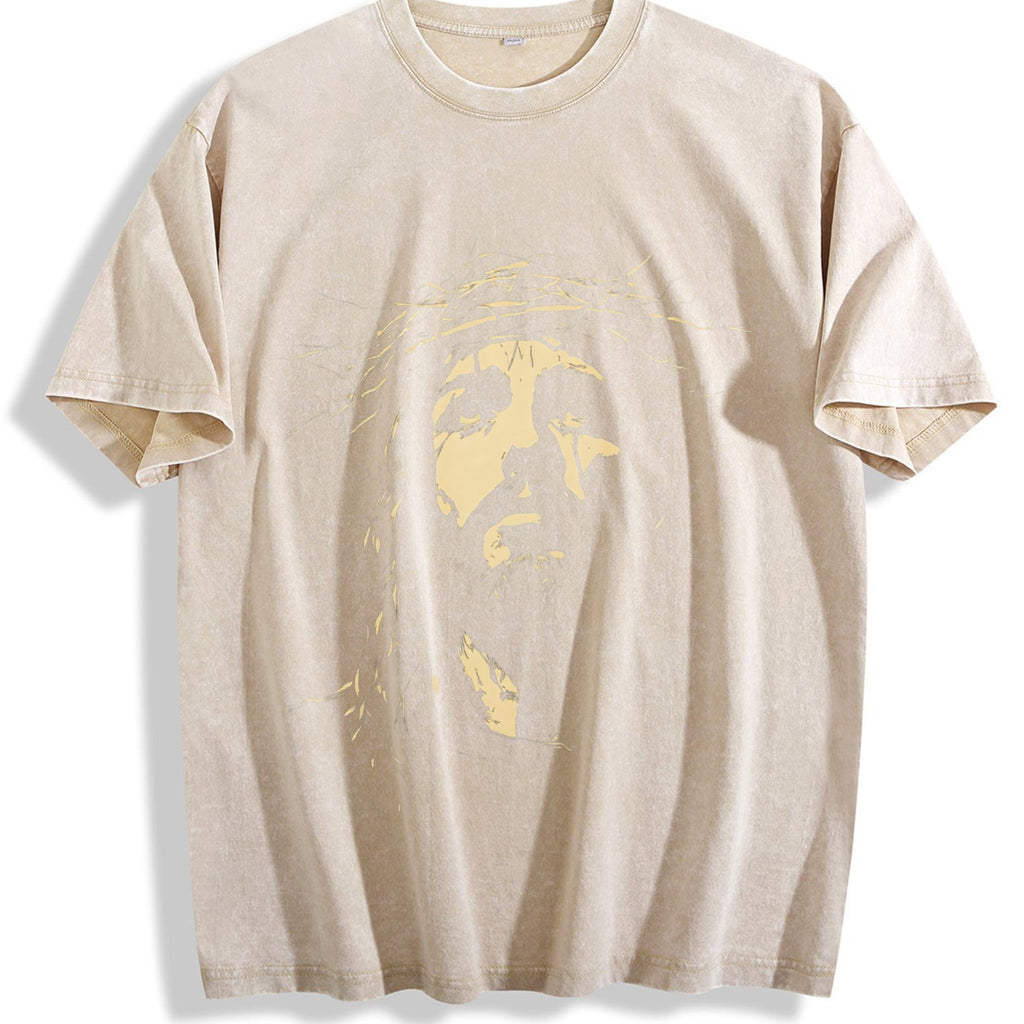 Distressed Gold Graphic Vintage Washed T-Shirt product image 1