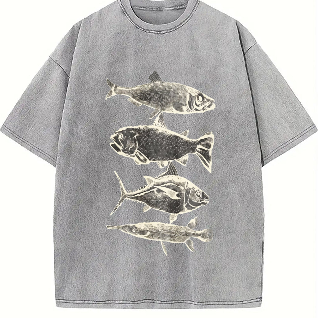 Fish Tattoo 90s Vintage Washed T-Shirt product image 5
