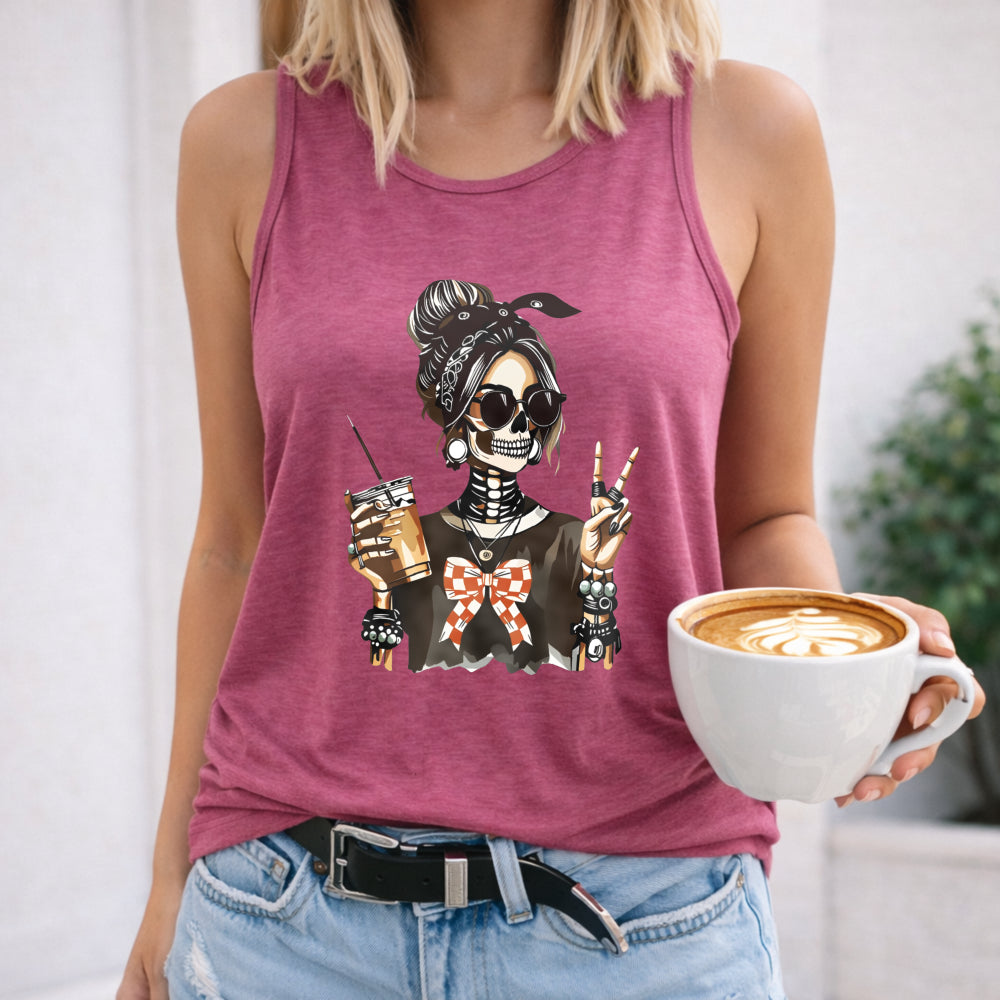 Coffee Skeleton Woman Women's Tank Top