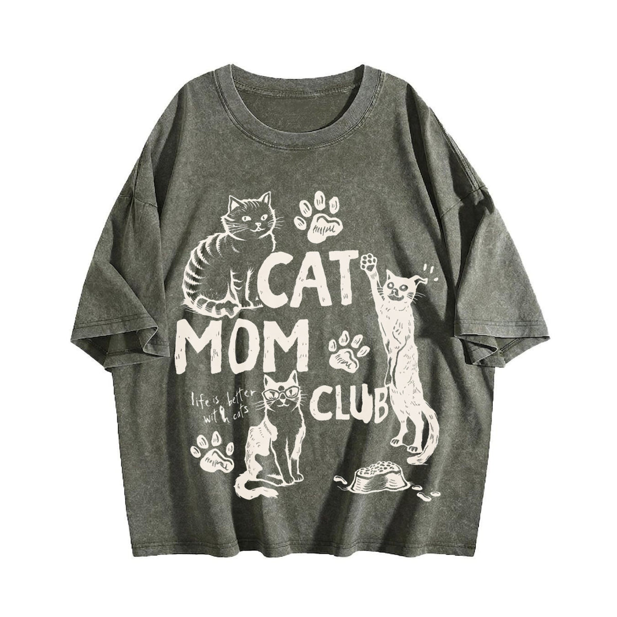 Cat Mom Club Life Is Better With Cats - Boxy - Pet Vintage product image 4