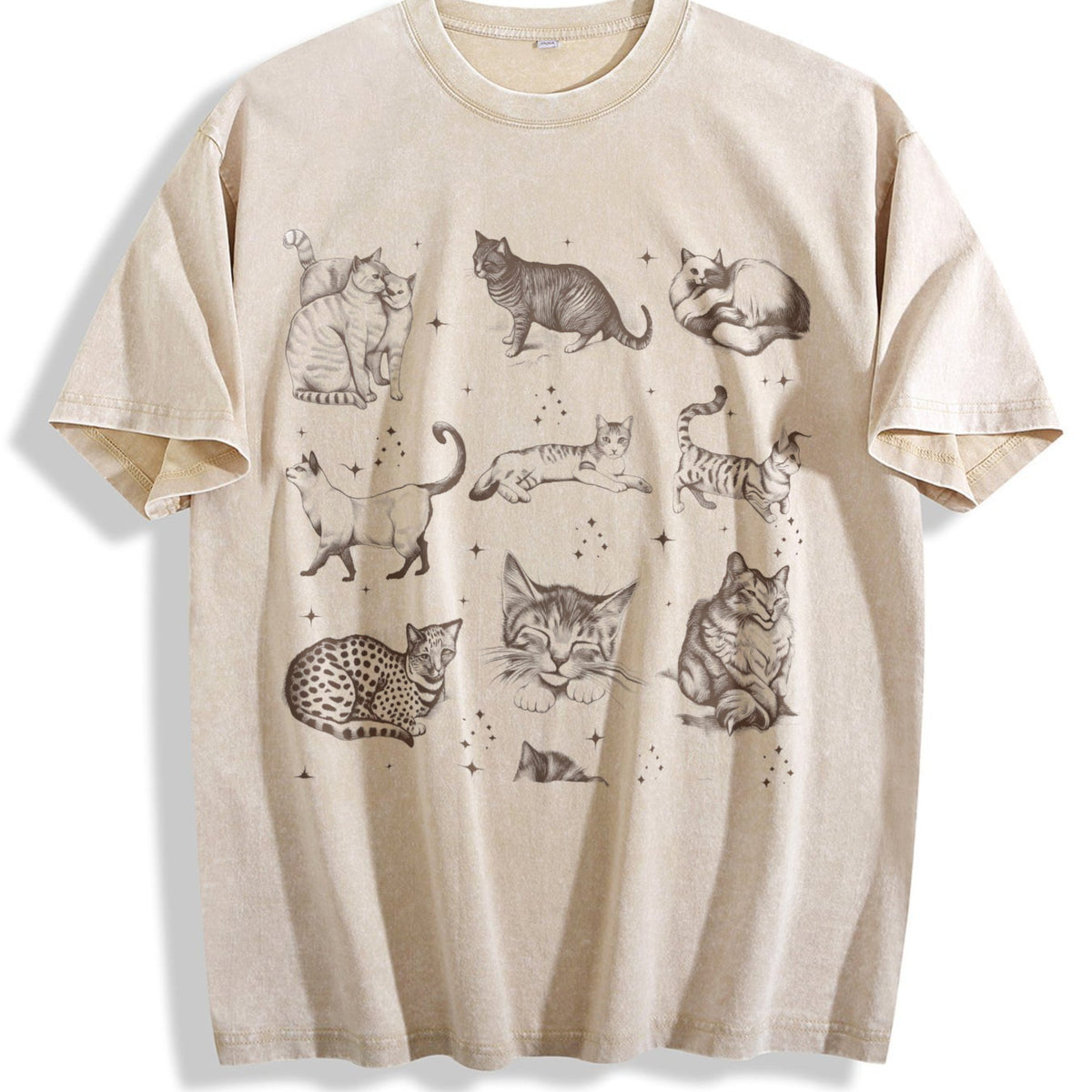 Cats 90s Vintage Washed T-Shirt product image 1