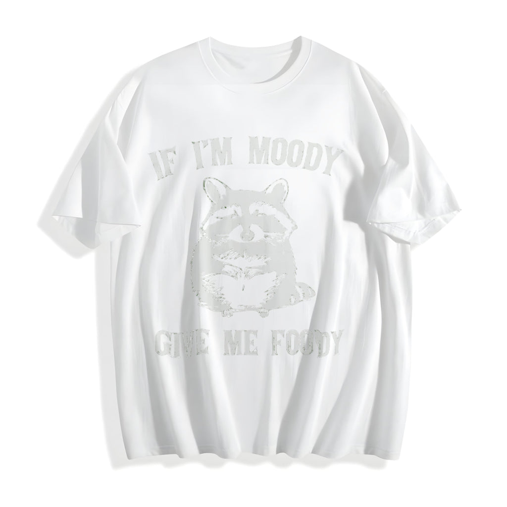If I'm Moody Give Me Foody Raccoon Cotton T-Shirt product image 2