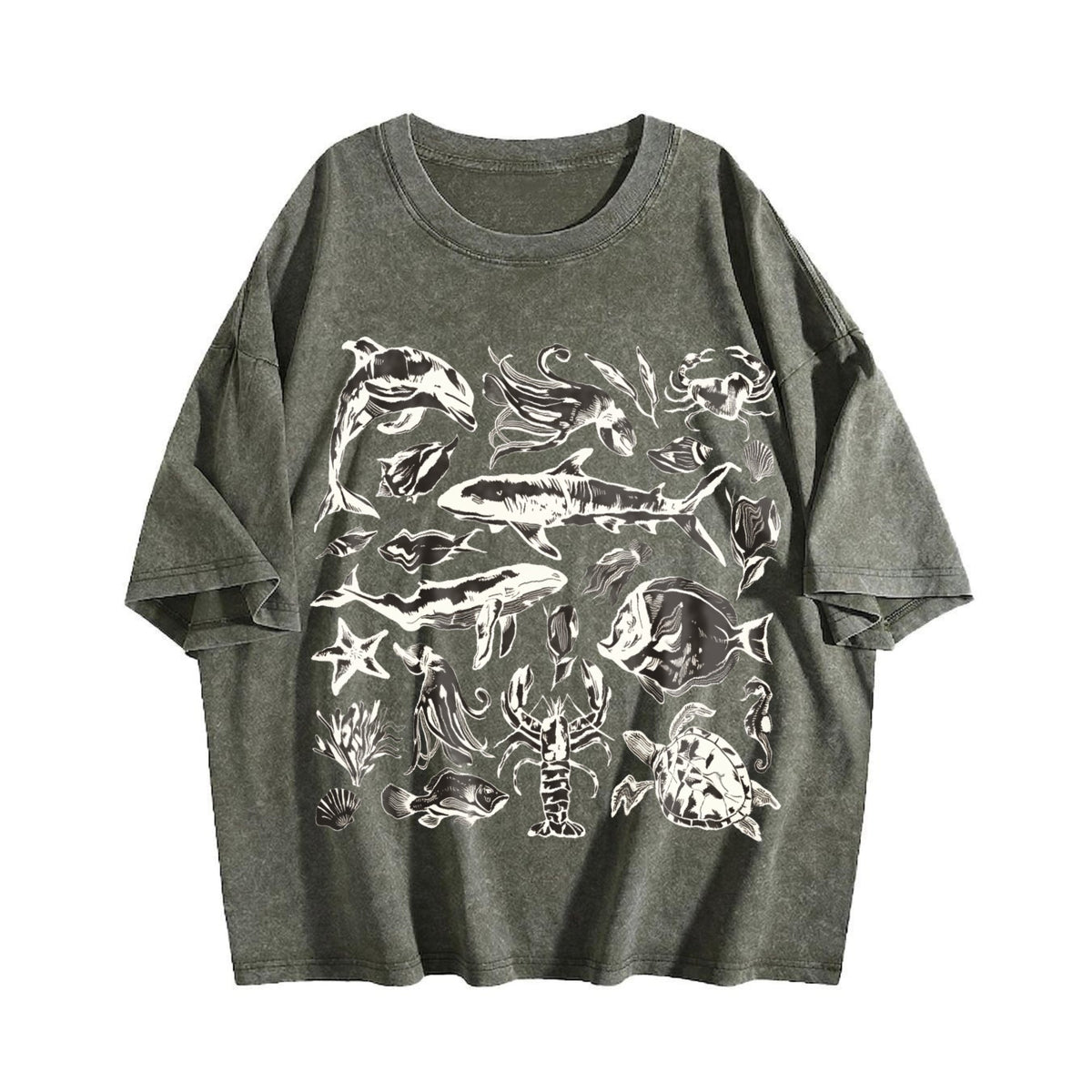 Sea Animals 90s Vintage Washed T-Shirt product image 4