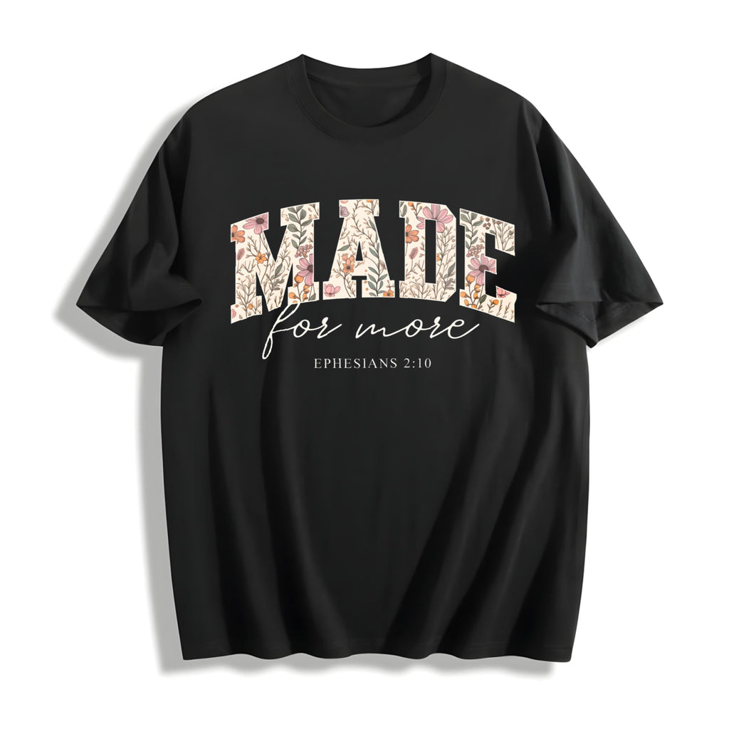 Floral & Letter Cotton T-Shirt product image 1