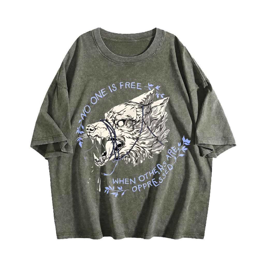 Faded Pure With A Wolf Head Vintage Washed T-Shirt product image 4