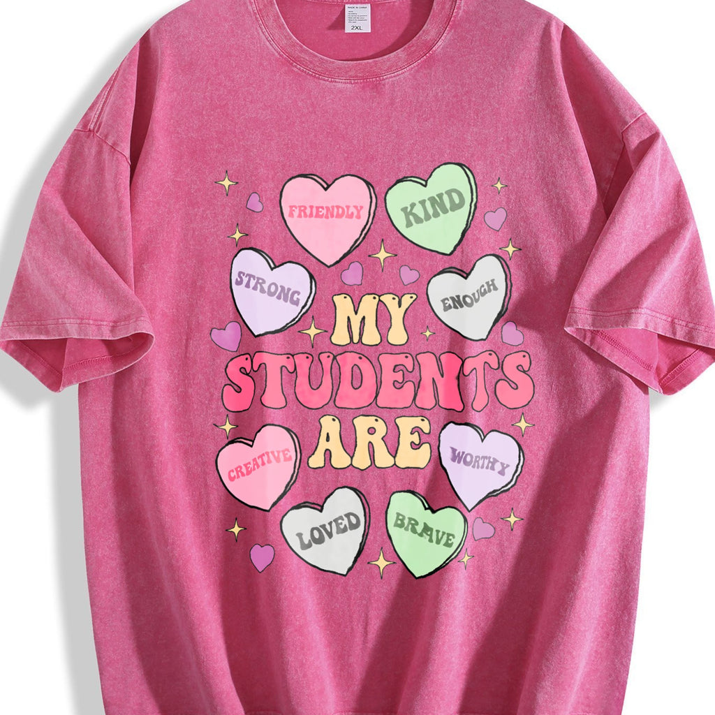 My Students Are My Valentines Vintage Washed T-Shirt product image 5