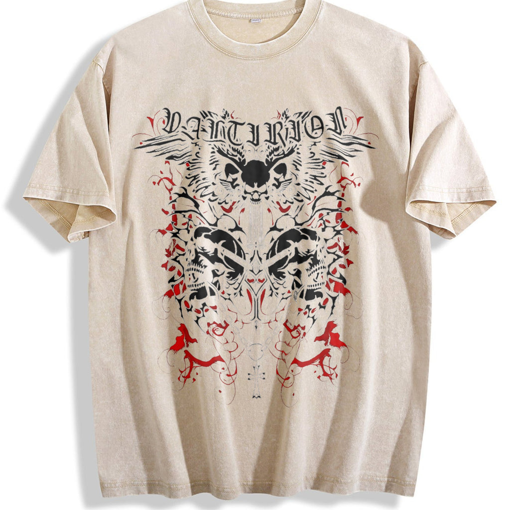 Avant-garde Neutral Black Short-sleeved Vintage Washed product image 1