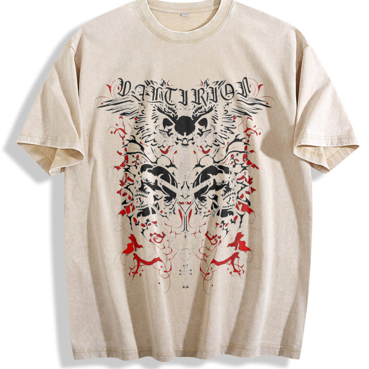 Avant-garde Neutral Black Short-sleeved Vintage Washed product image 1