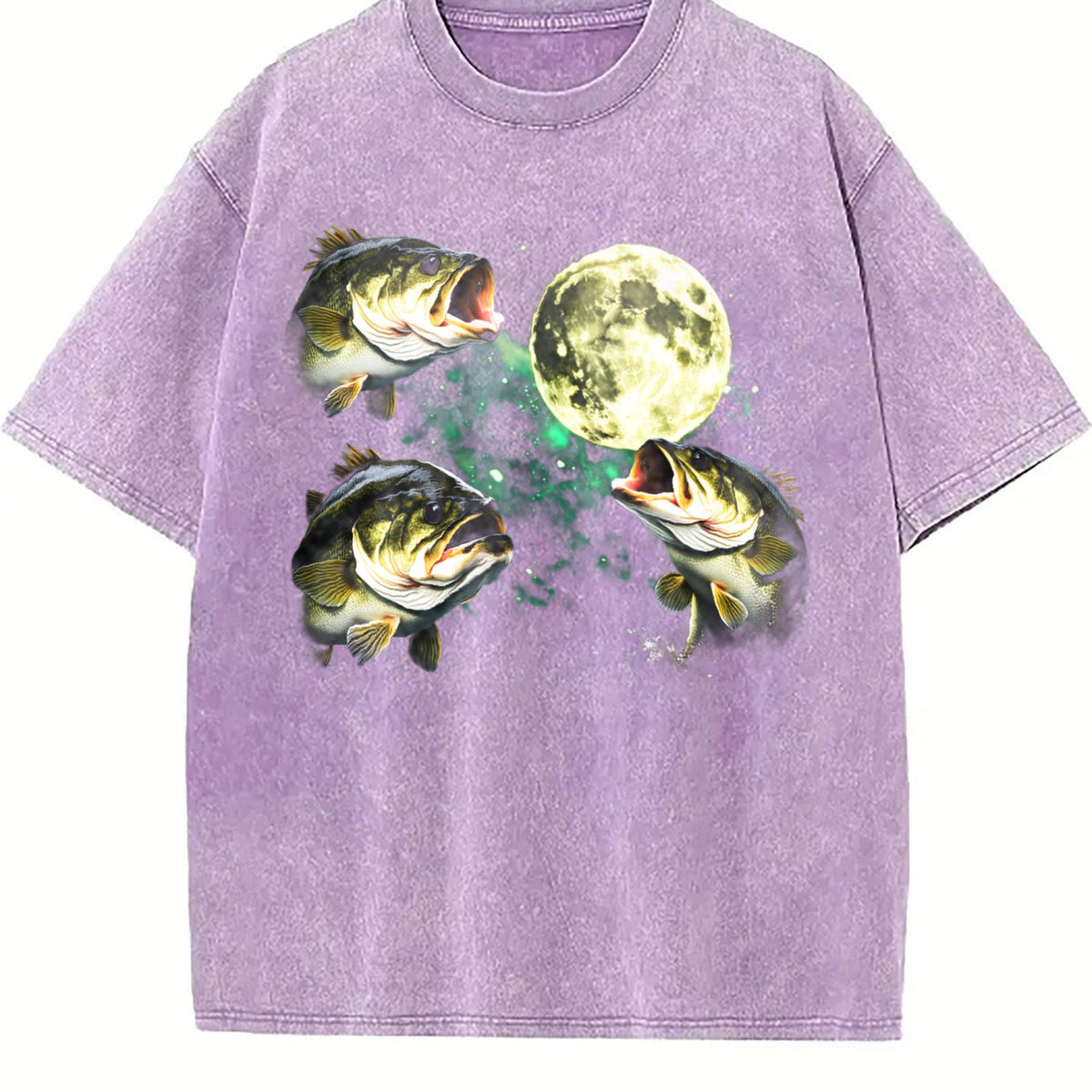 Bass Fishing Moon Vintage Washed T-Shirt product image 6