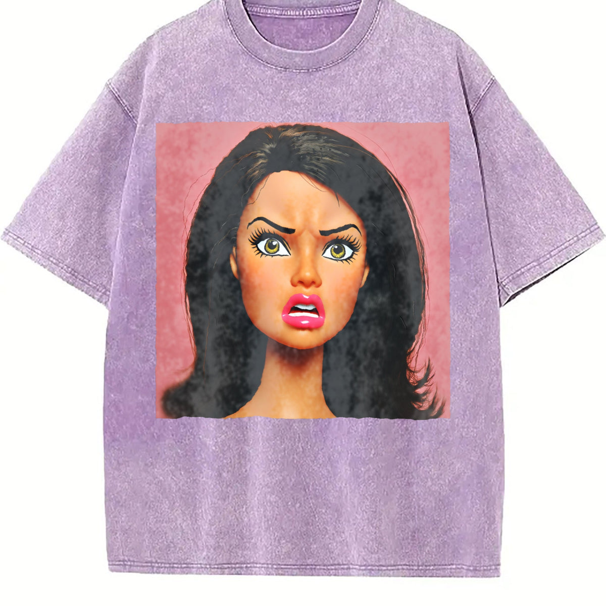 Angry Doll on Pink Vintage Washed T-Shirt product image 6