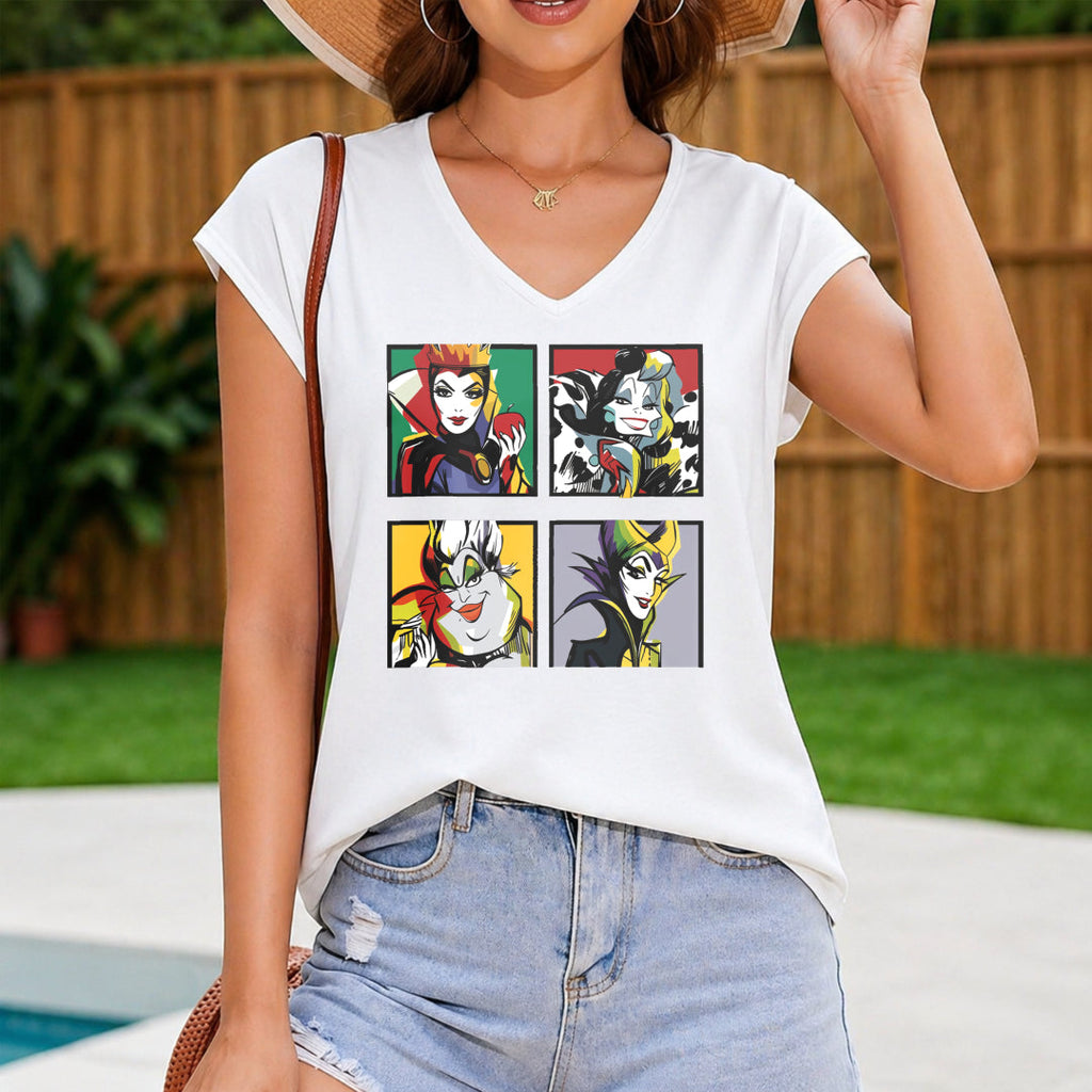 Villain Character Collage Women's V-Neck Tank Top
