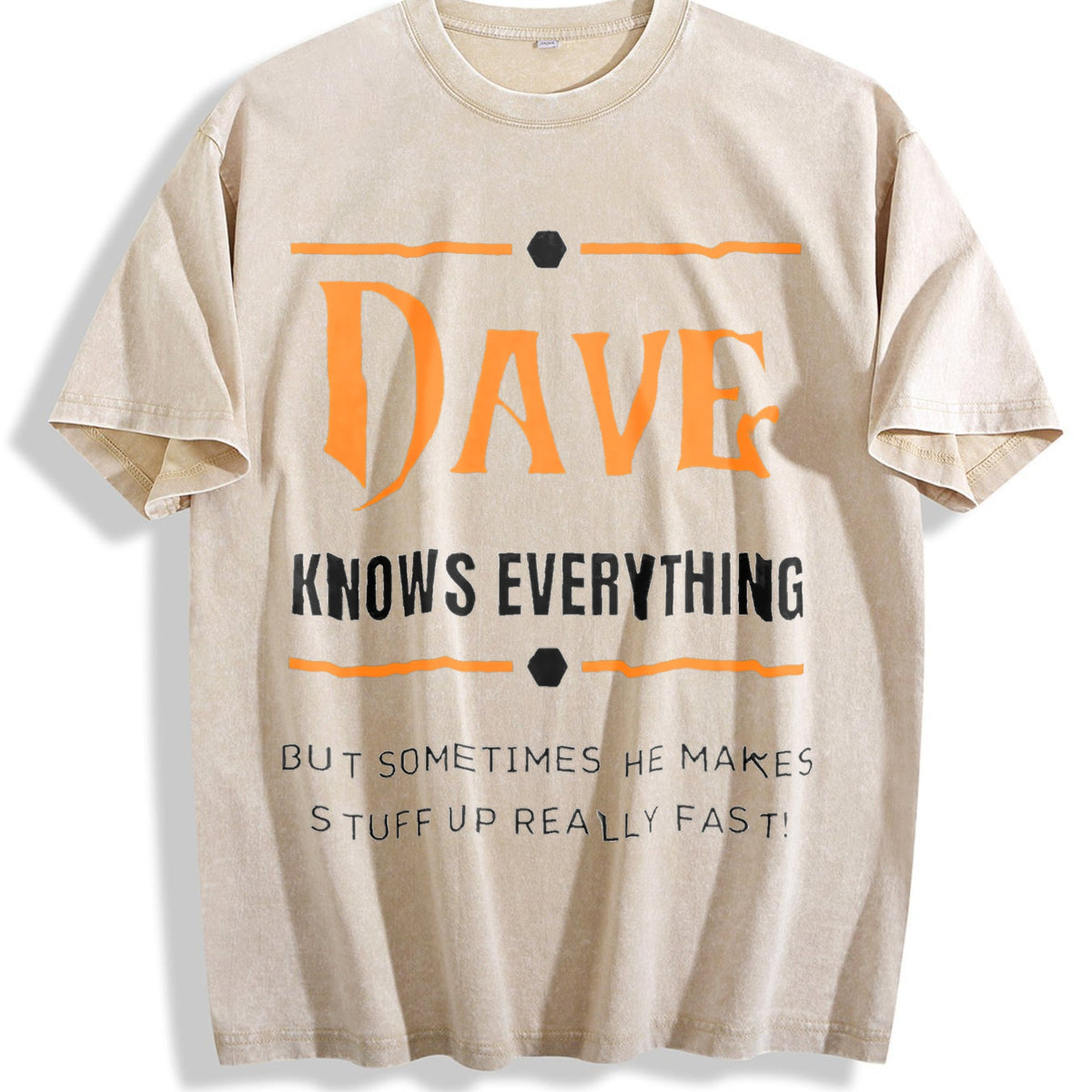 Dave Knows Everything Vintage Washed T-Shirt product image 1