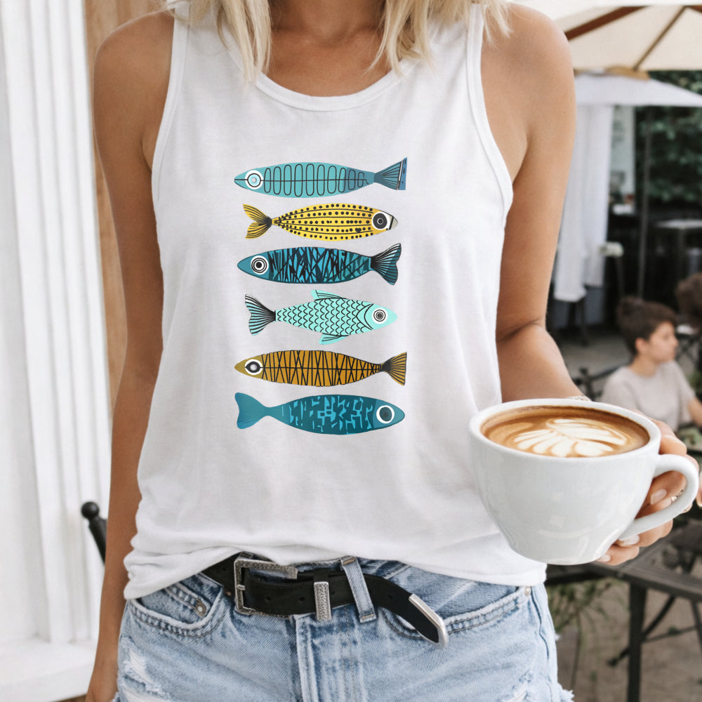 Colorful Coastal Fish Women's Tank Top