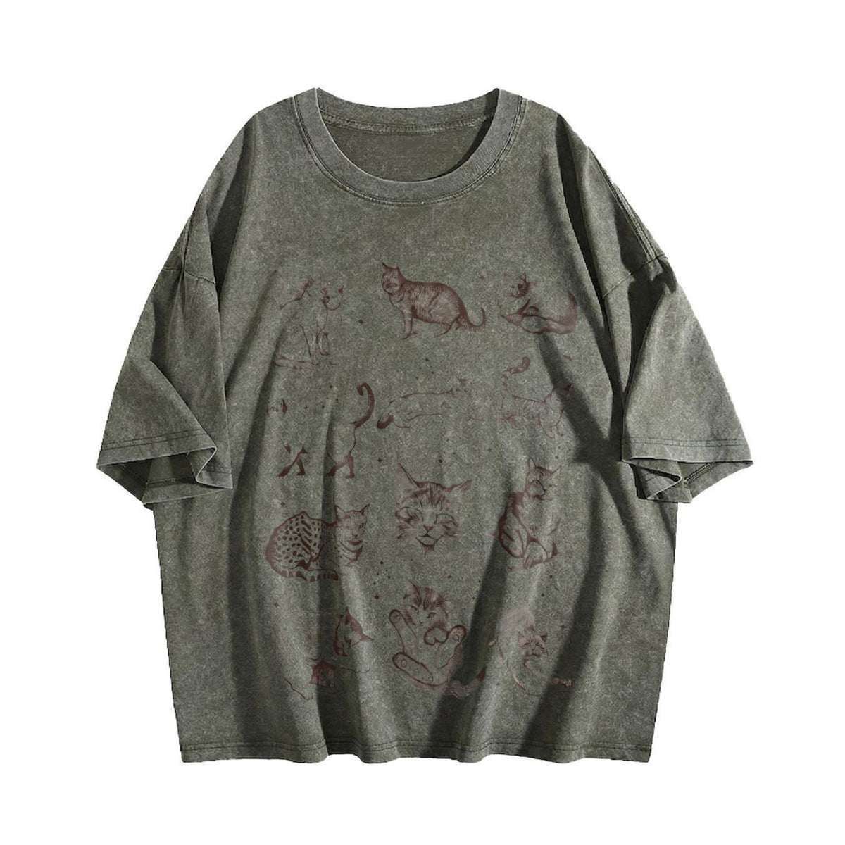 Cats 90s Tattoo Vintage Washed T-Shirt product image 4