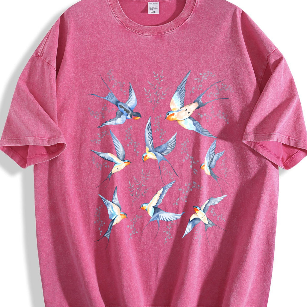 Birds 90s Tattoo Vintage Washed T-Shirt product image 7