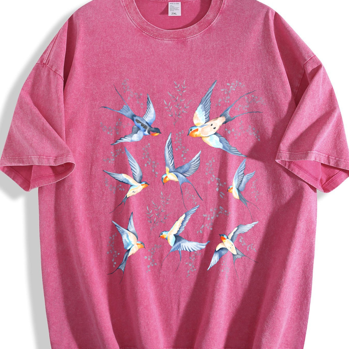 Birds 90s Tattoo Vintage Washed T-Shirt product image 7