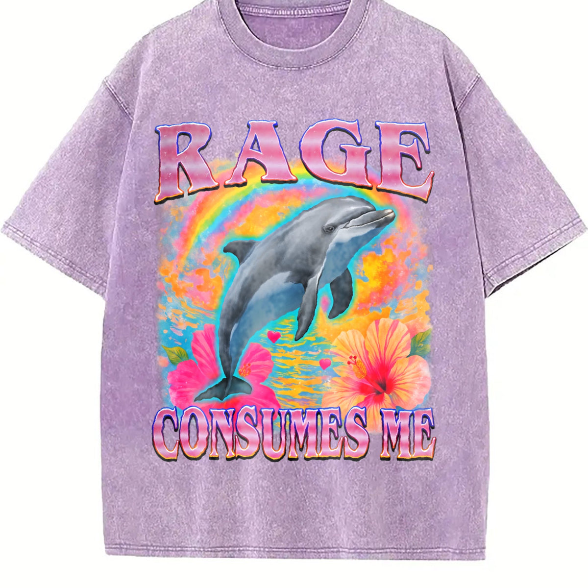 Rage Consumes Me Dolphin Vintage Washed T-Shirt product image 6