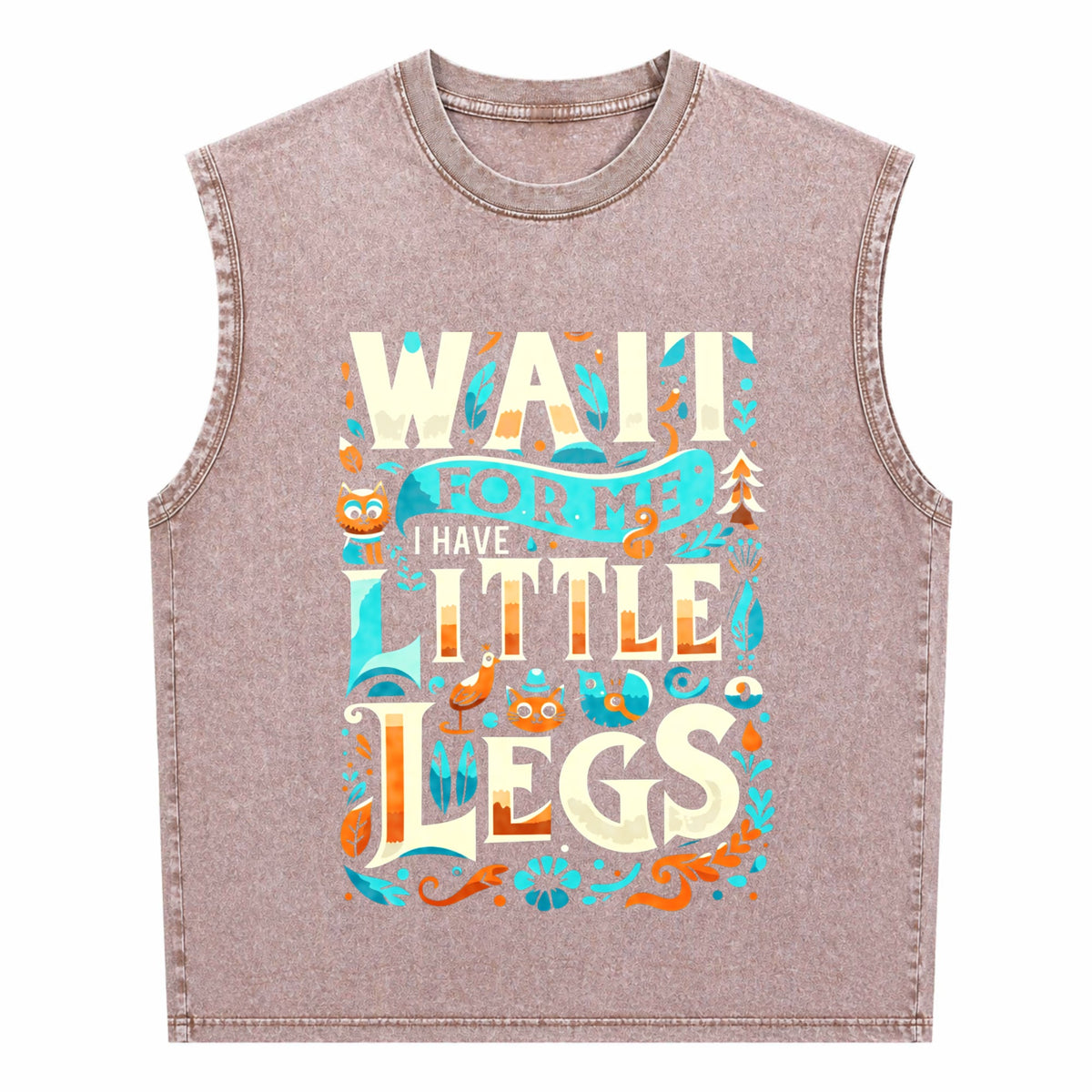 Cozy 'wait For Me I Have Little Legs' For Short Guys Men's Washed Tank Top