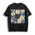 Black Cat Floral Fun American Cotton T-Shirt product image 1
