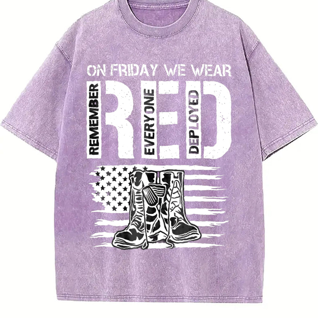 Military Support - US Flag & Red Friday Vintage Washed product image 6