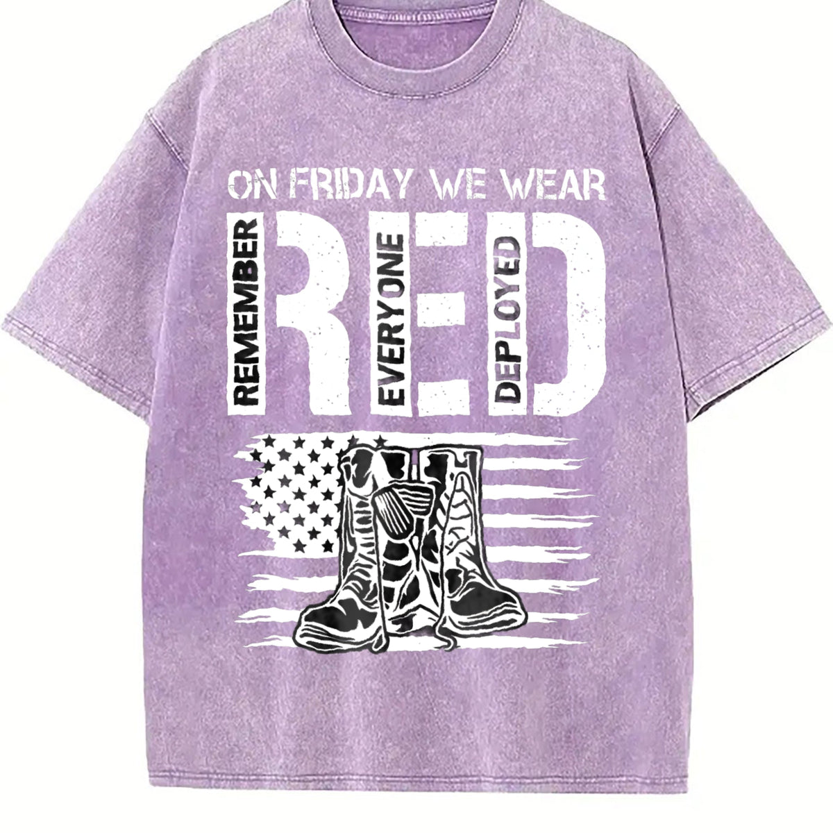 Military Support - US Flag & Red Friday Vintage Washed product image 6