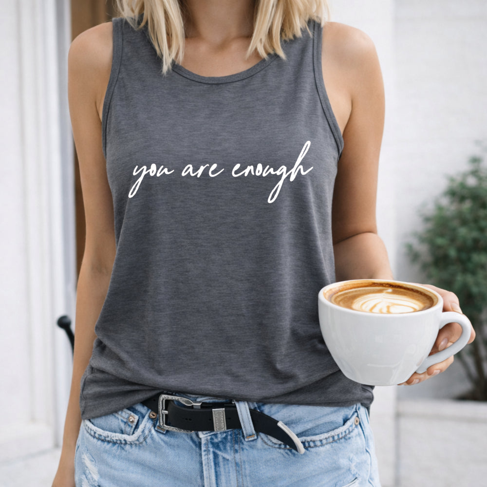 Bright Pink You Are Enough - Mid-stretch Women's Tank Top