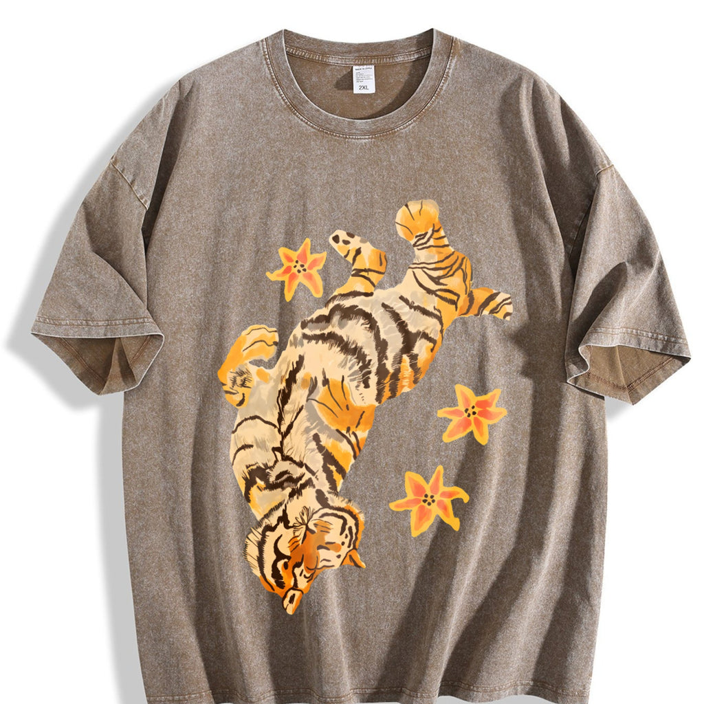 Pure With Tiger Short Sleeved And Slightly Elastic Vintage product image 3