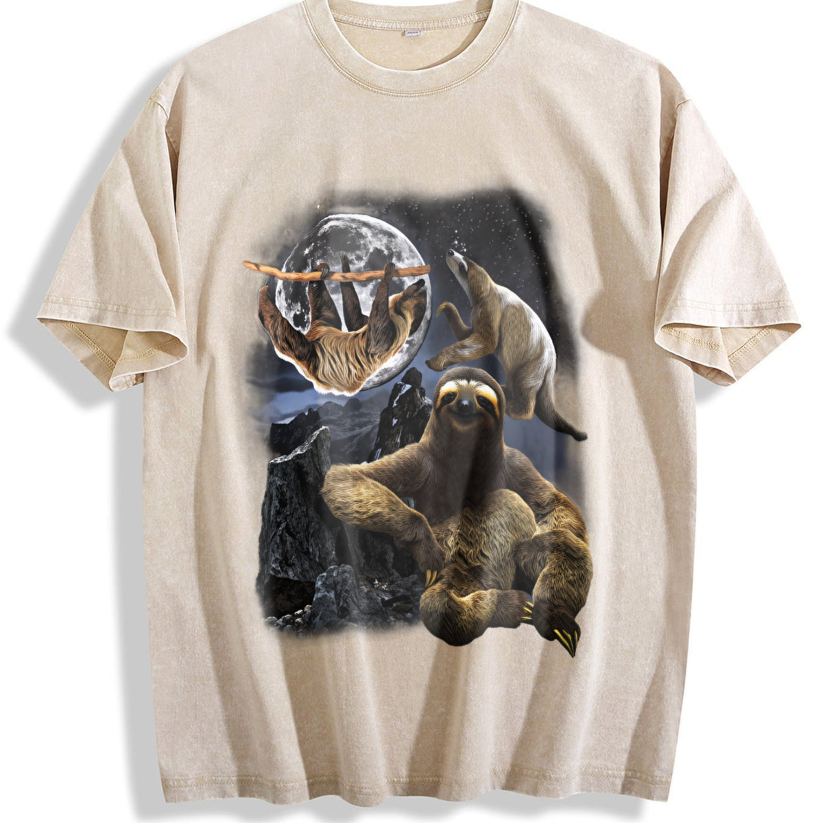 Three Sloths 90s Vintage Washed T-Shirt product image 1