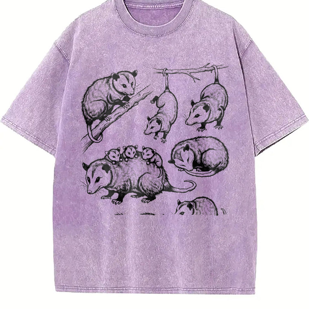 Opossum 90s Tattoo Vintage Washed T-Shirt product image 6