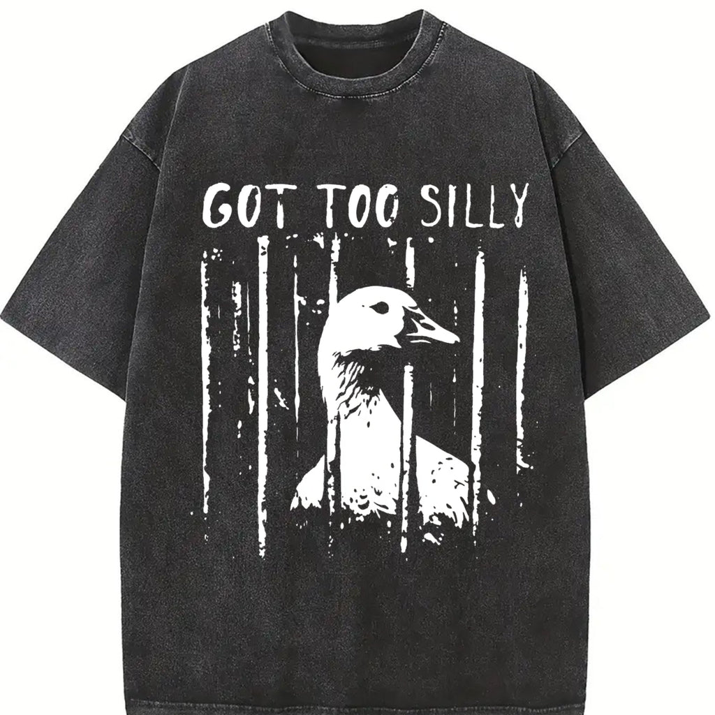 Unhinged Goose Got Too Silly Jail Meme Boxy Dtg Vintage product image 2