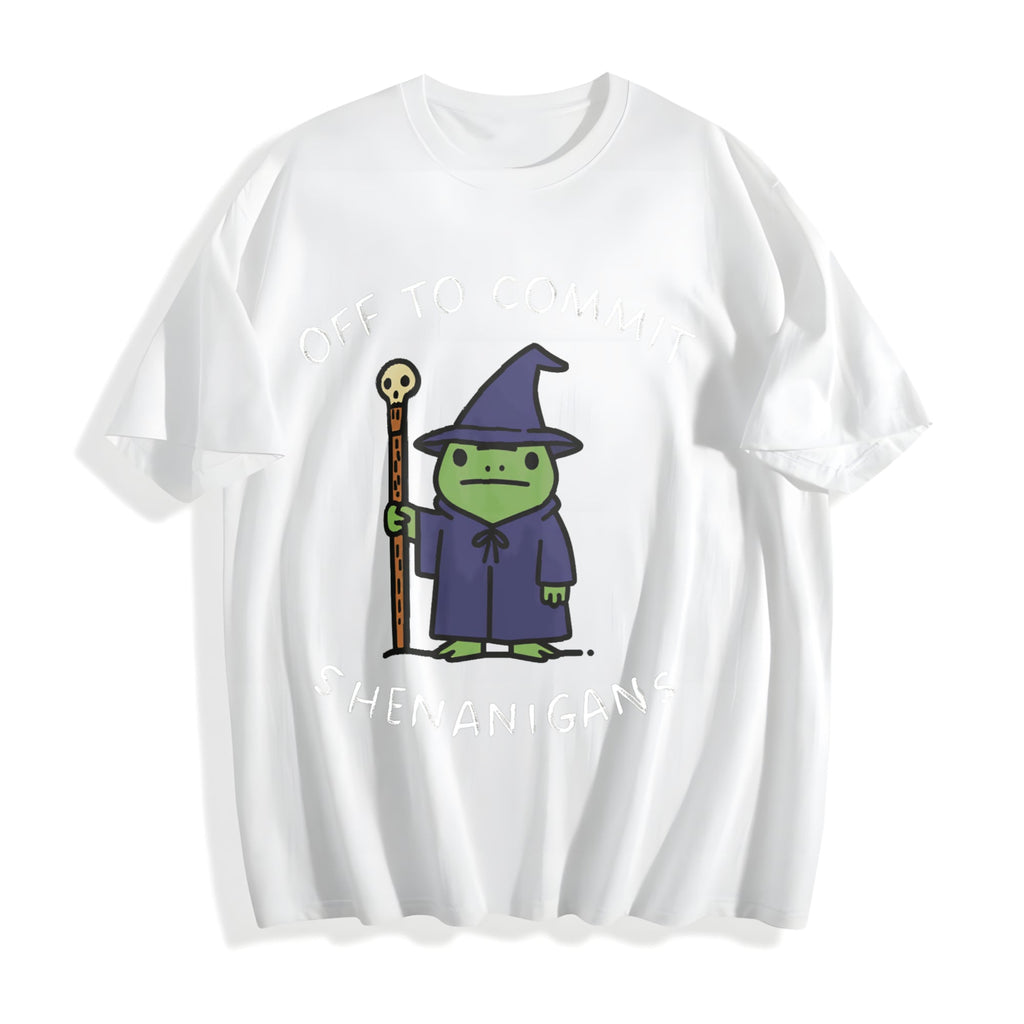 Off To Commit Shenanigans Wizard Frog Funny DND Cotton product image 2