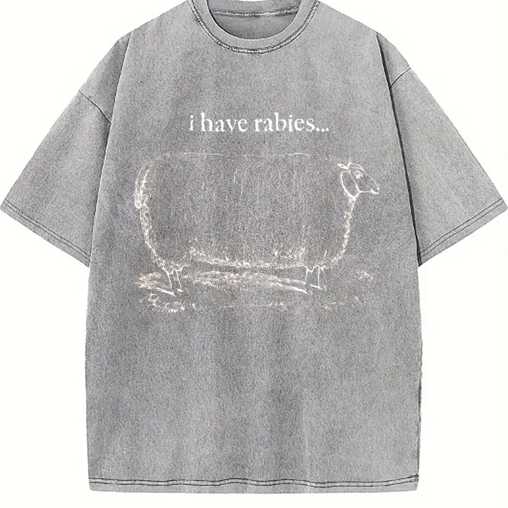 I Have Rabies 90s Vintage Washed T-Shirt product image 5