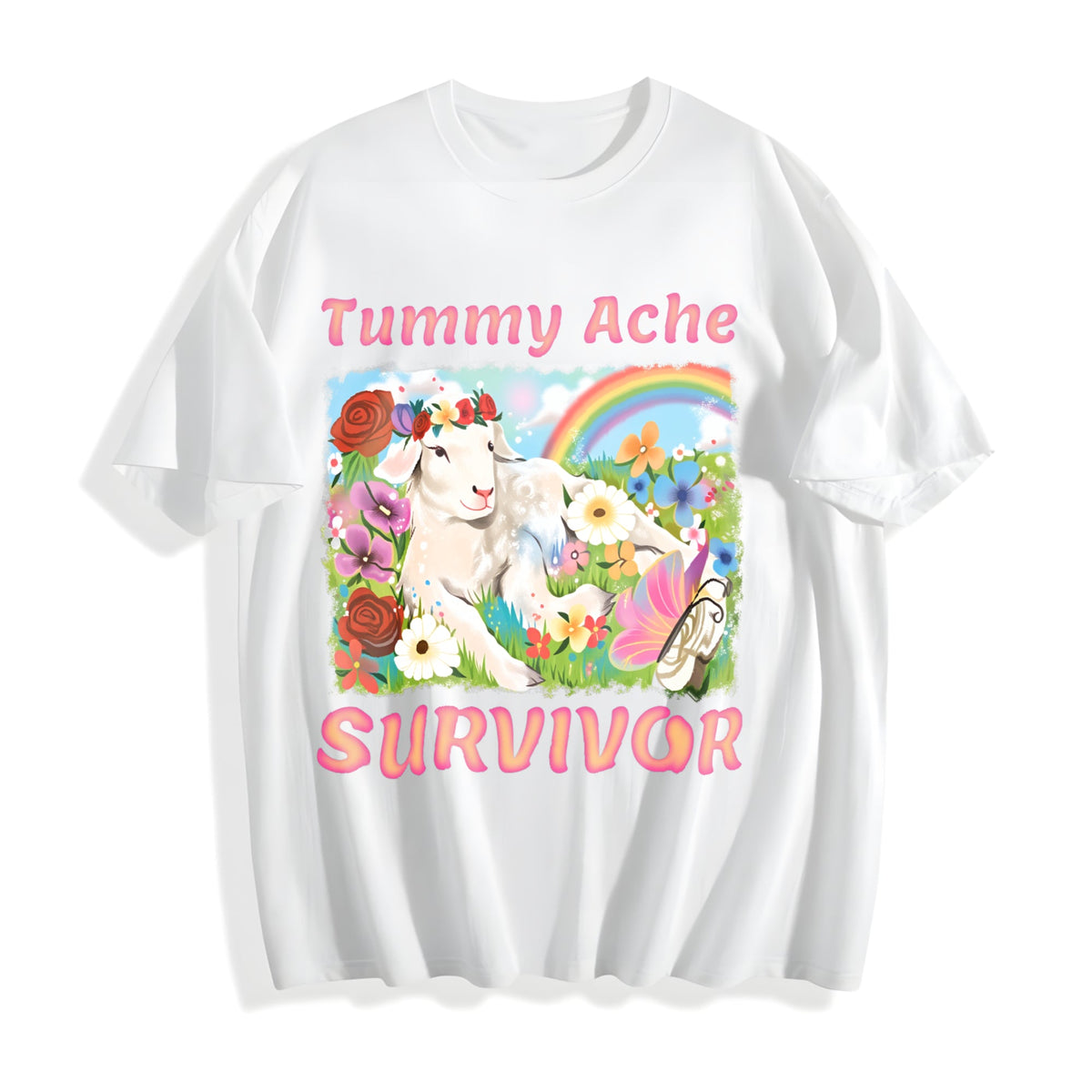 Tummy Ache Survivor Lamb Cotton T-Shirt product image 2
