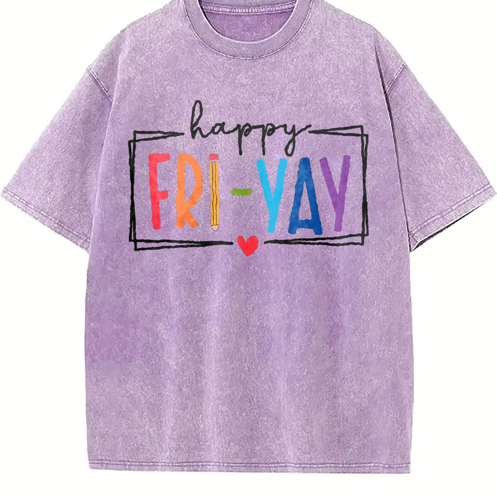 Ladies' Summer A With 'friyay' Vintage Washed T-Shirt product image 6