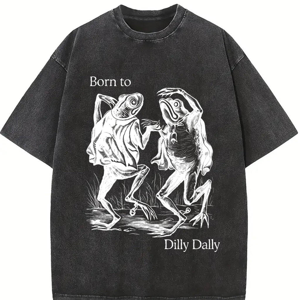 Born To Dilly Dally Frog Vintage Washed T-Shirt product image 2