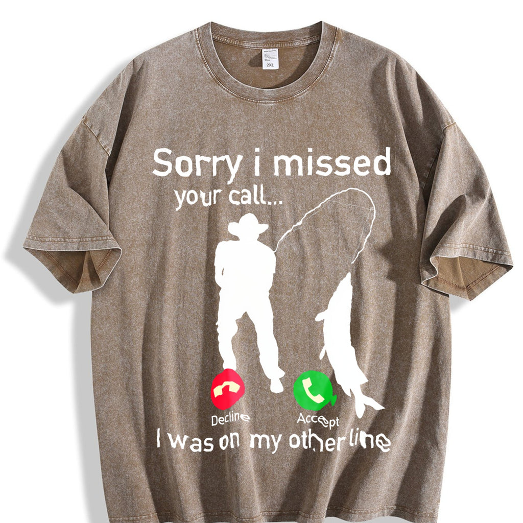 Fishing Phone Call With Line - Funny Fish Vintage Washed product image 3