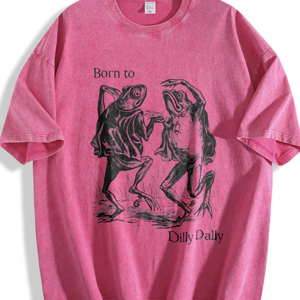 Born To Dilly Dally Frog Vintage Washed T-Shirt product image 7