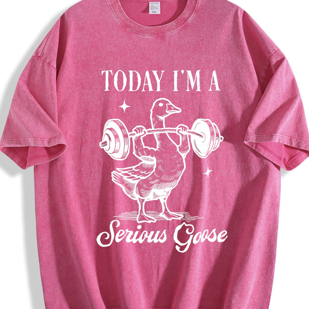 Today I Am Serious Goose Vintage Washed T-Shirt product image 5