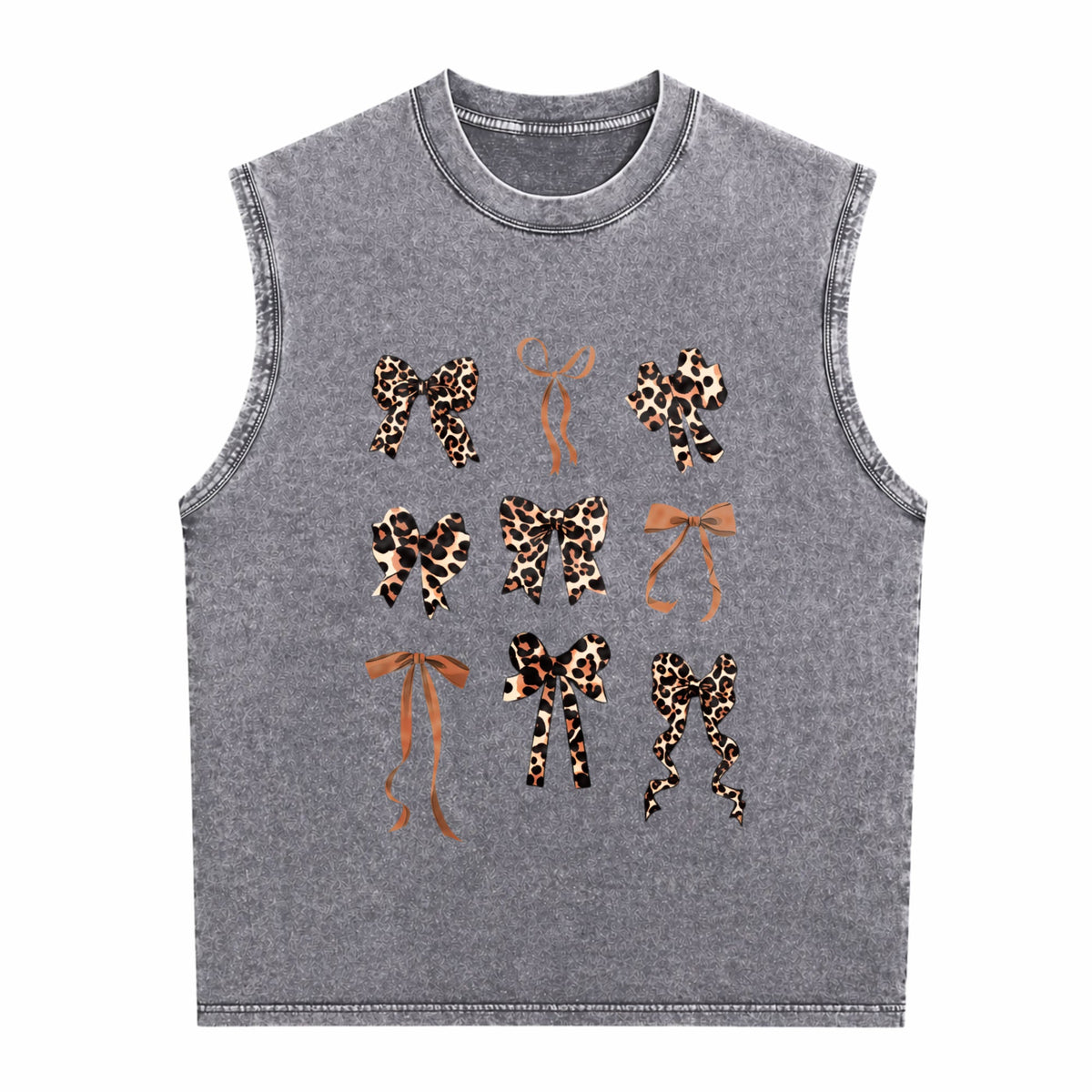 Leopard Material Summer Plus Black Floral Light Floral Men's Washed Tank Top