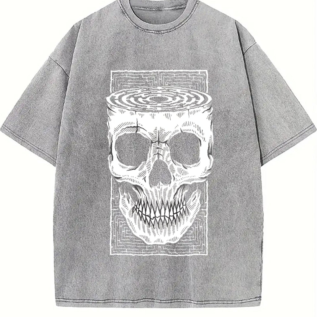 Skull Optical Illusion Vintage Washed T-Shirt product image 5