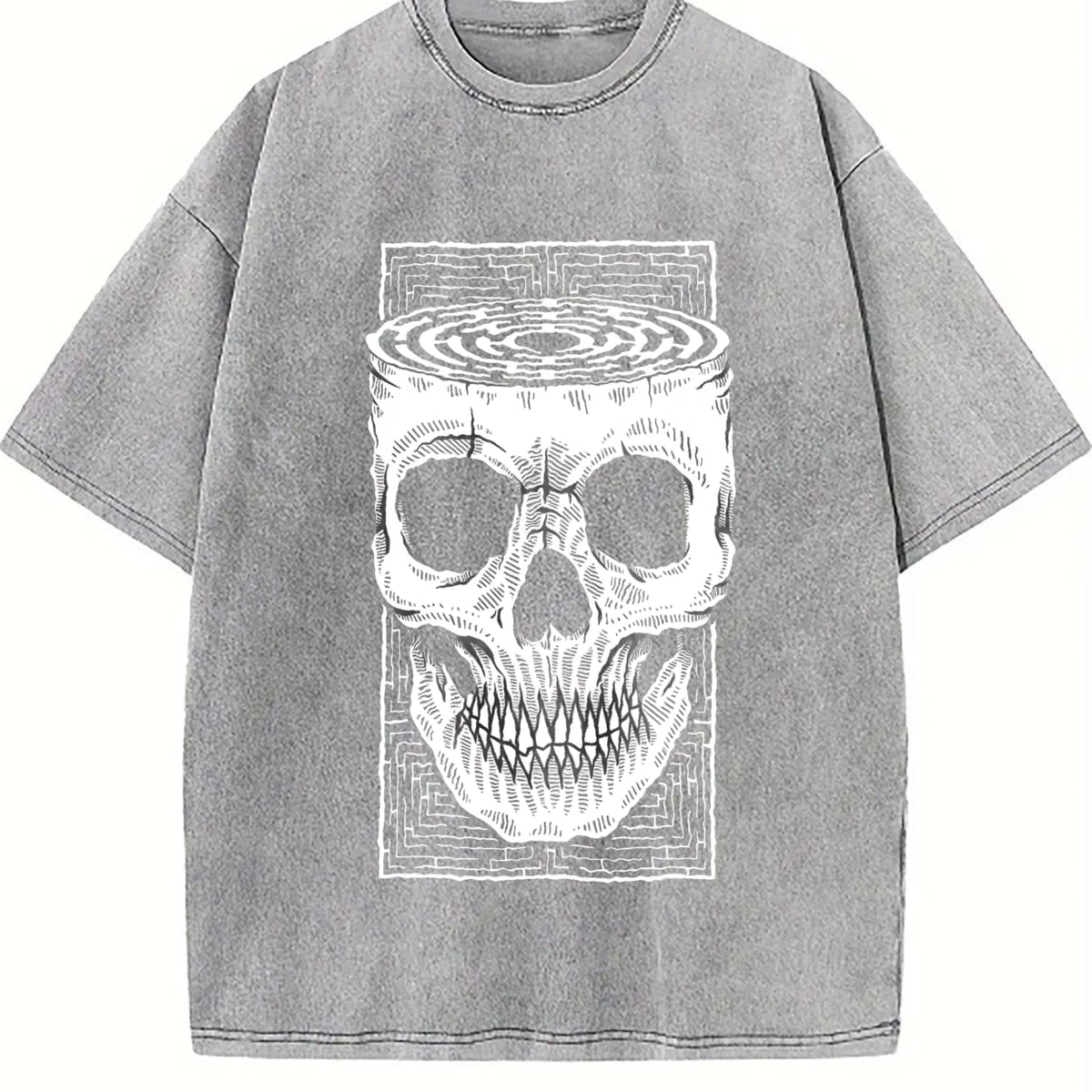 Skull Optical Illusion Vintage Washed T-Shirt product image 5