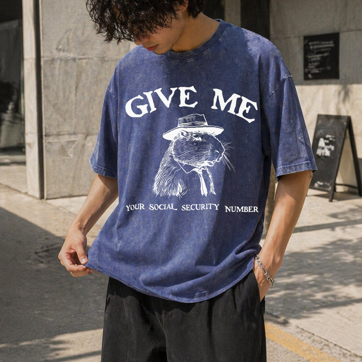 Give Me Your Social Capybara Vintage Washed T-Shirt product image 8