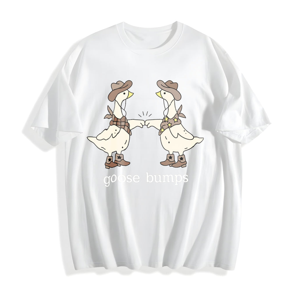 Goose Bumps Western Silly Funny Lover Couple Cotton T-Shirt product image 2